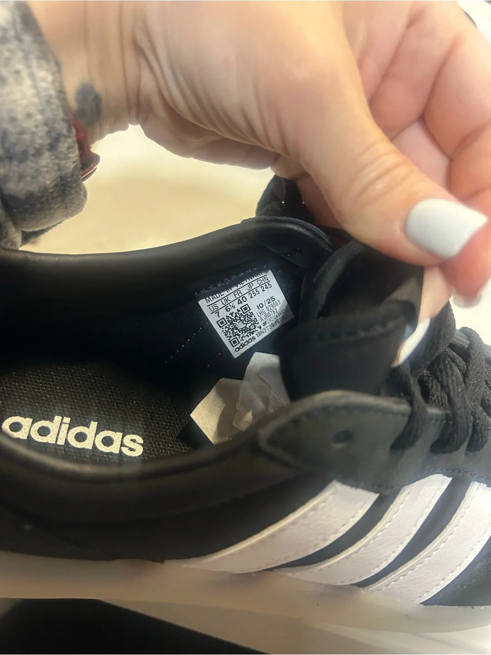 adidas Kids Black and White Sneakers with Classic Three Stripes